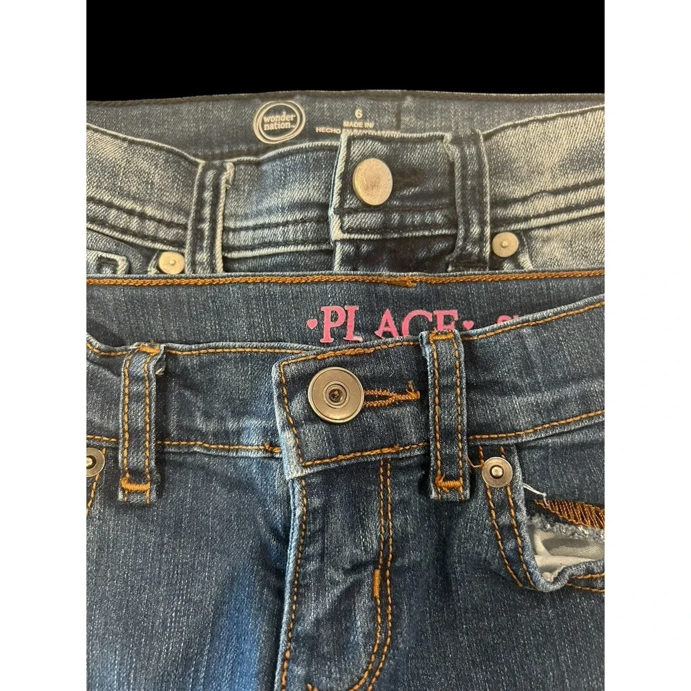 Lot Of Jeans Size 6 Children's‎ Place And Wonder Nation distressed Girls Denim